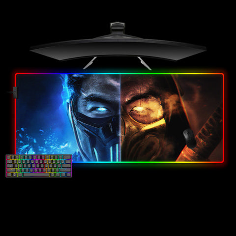 XXL size RGB lit gaming mousepad with Sub-Zero and Scorpion printed design