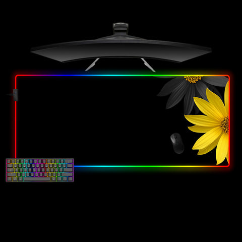 Sunflowers Design Large Size RGB Lit Gaming Mouse Pad