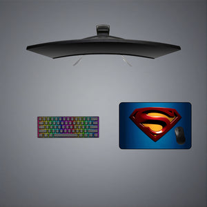 Superman Cartoon Style Logo Design Medium Size Gamer Mouse Pad, Computer Desk Mat