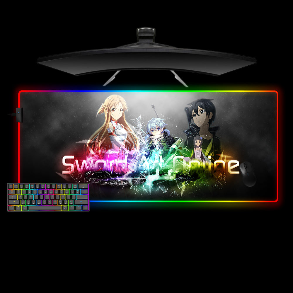 Sword Art Online Shatter Design XL Size RGB Gaming Mouse Pad, Computer Desk Mat