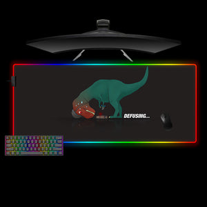 T-Rex Bomb Defuse Design XL Size RGB Lit Gamer Mouse Pad