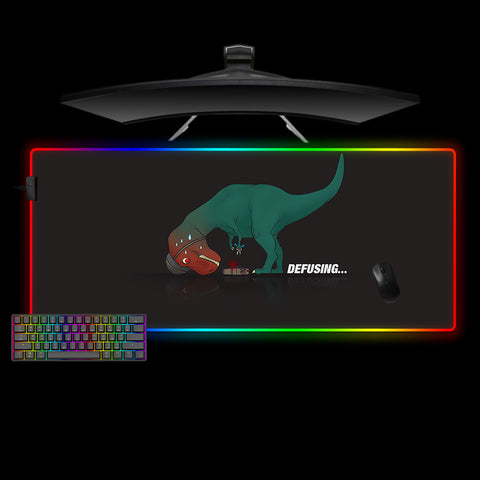 T-Rex Bomb Defuse Design XL Size RGB Lit Gamer Mouse Pad