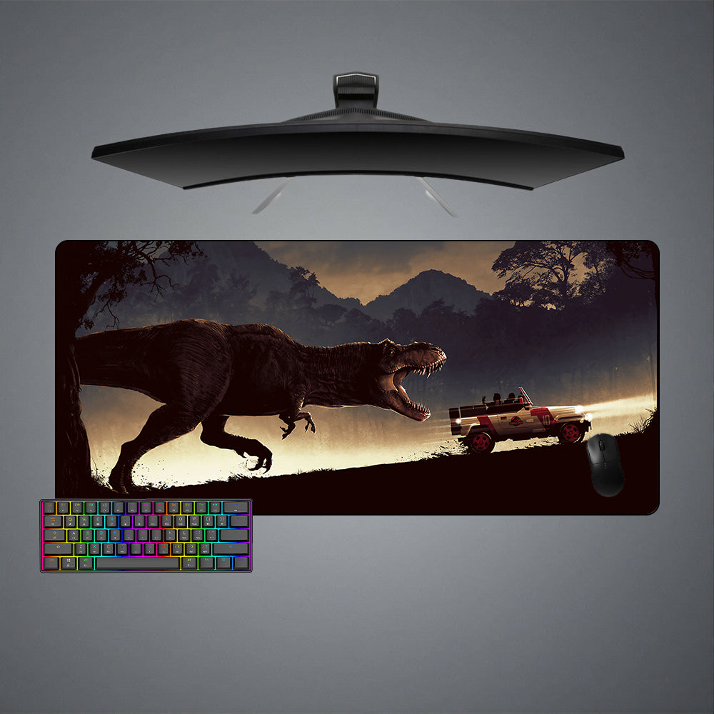 T-Rex Chase Design M-XXL Size Mouse Pad, Computer Desk Mat