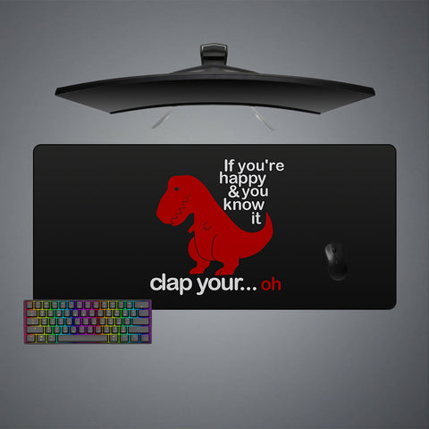 T-Rex Clap Design XL Size Gamer Mouse Pad