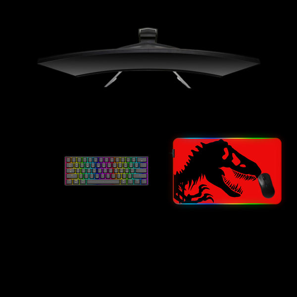 T-Rex Skeleton Design Medium Size RGB Backlit Gamer Mouse Pad