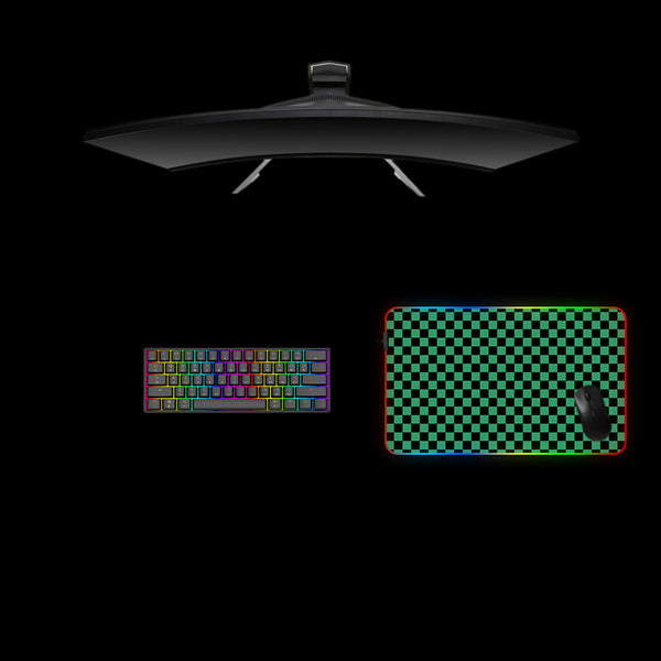 Tanjiro Haori Pattern Design Medium Size RGB Light Gaming Mouse Pad, Computer Desk Mat