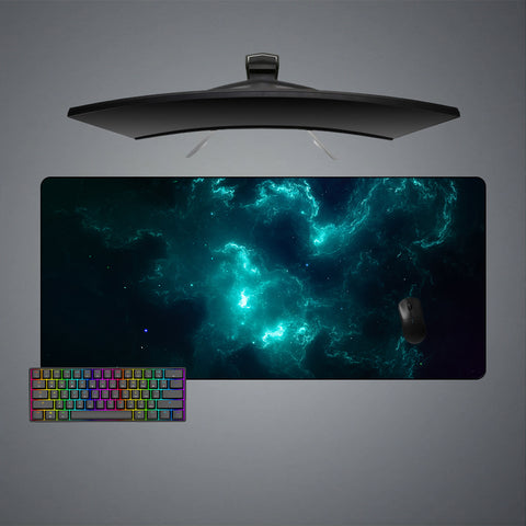 Teal Nebula Design XXL Size Gamer Mouse Pad