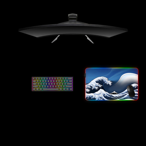 The Great Wave Modern Design Medium Size RGB Lighting Gaming Mouse Pad, Computer Desk Mat