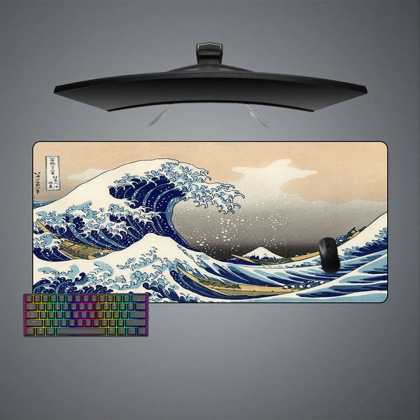 The Great Wave off Kanagawa Design XL Size Gaming Mouse Pad, Computer Desk Mat