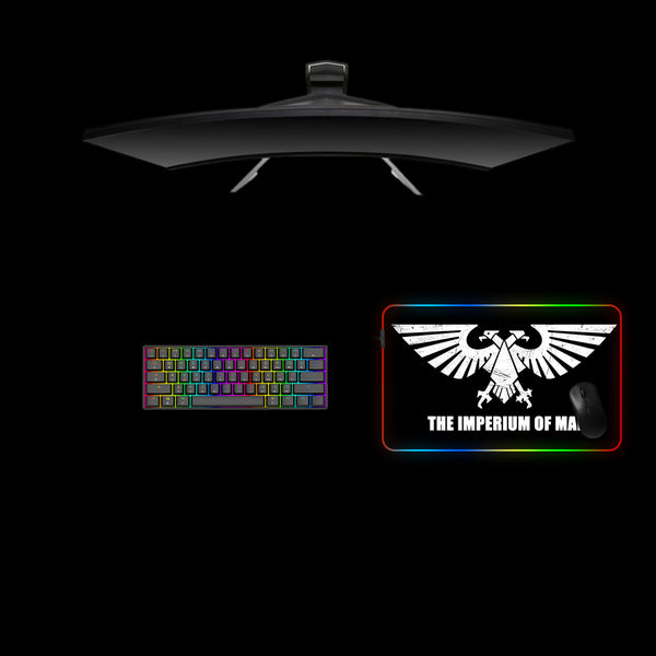 The Imperium of Man Design Medium Size RGB Lit Gaming Mouse Pad