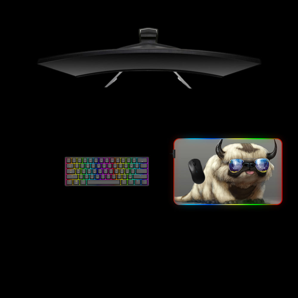 Appa Sunglasses Design Medium Size RGB Lights Gaming Mousepad