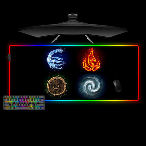 The Last Airbender Elements Design XL Size RGB Lit Gaming Mousepad
