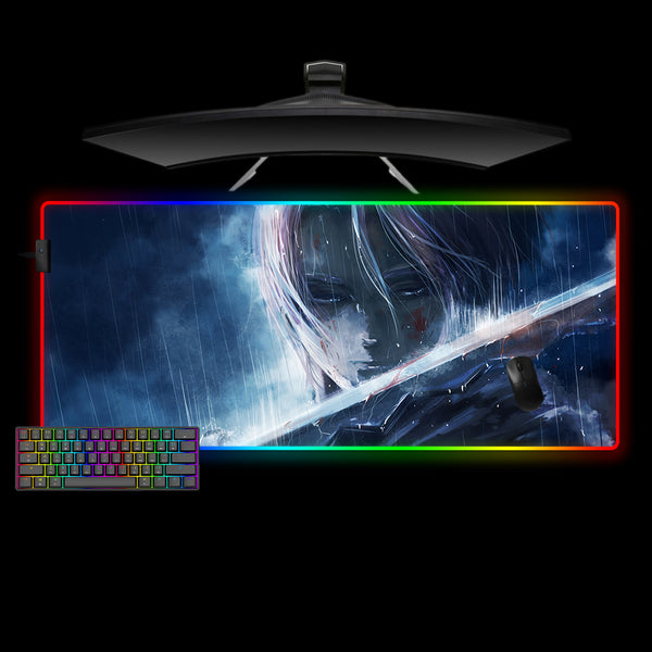 The Seven Deadly Sins Gilthunder Rain Design XXL Size RGB Illuminated Gaming Mouse Pad, Computer Desk Mat