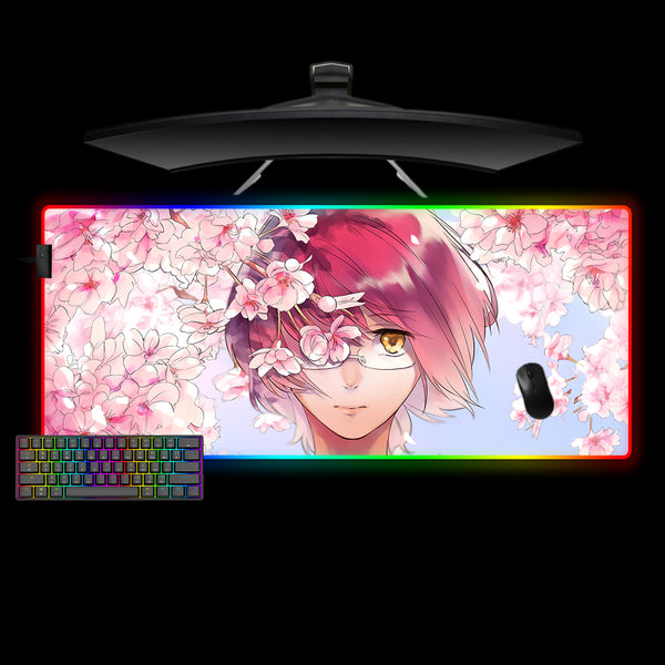 The Seven Deadly Sins Gowther Flowers Design XXL Size RGB Backlit Gaming Mouse Pad, Computer Desk Mat