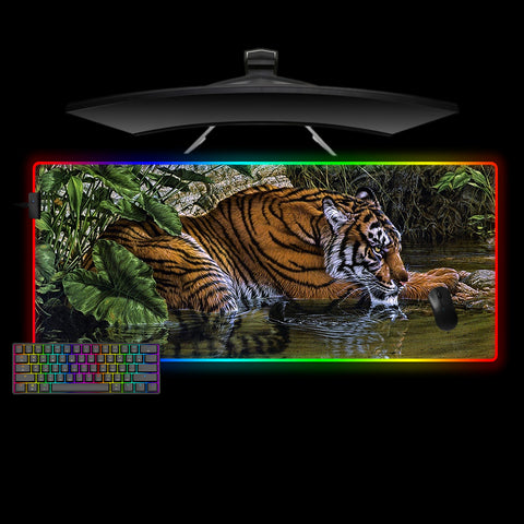 Tiger Jungle Design XL Size RGB Lighting Gaming Mouse Pad