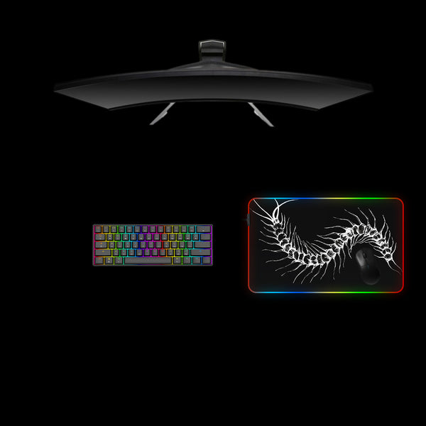 Black Centipede Design Medium Size RGB Light Gaming Mouse Pad