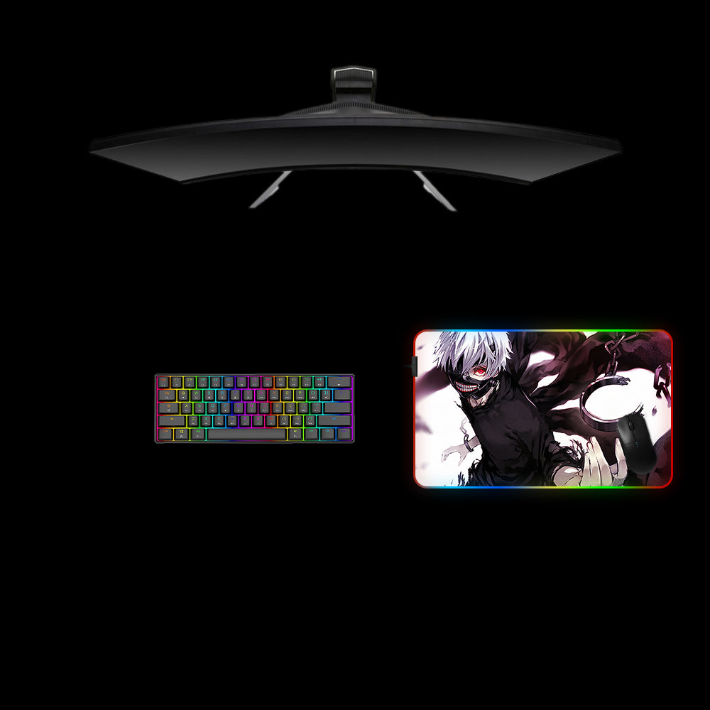 Tokyo Ghoul Chains Off Design Medium Size RGB Illuminated Gaming Mouse Pad, Computer Desk Mat