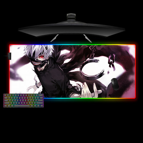 Tokyo Ghoul Chains Off Design XL Size RGB Illuminated Gaming Mouse Pad, Computer Desk Mat