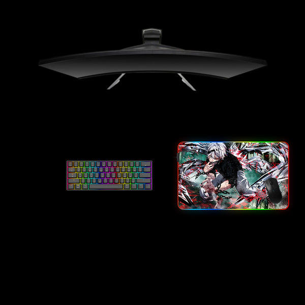 Tokyo Ghoul Ken in Chains Design Medium Size RGB Lighting Gaming Mouse Pad, Computer Desk Mat