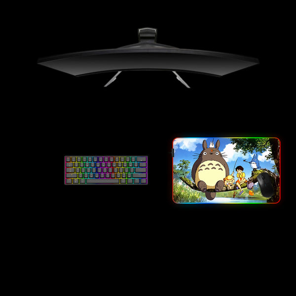 Totoro Branch Design Medium Size RGB Light Gaming Mouse Pad