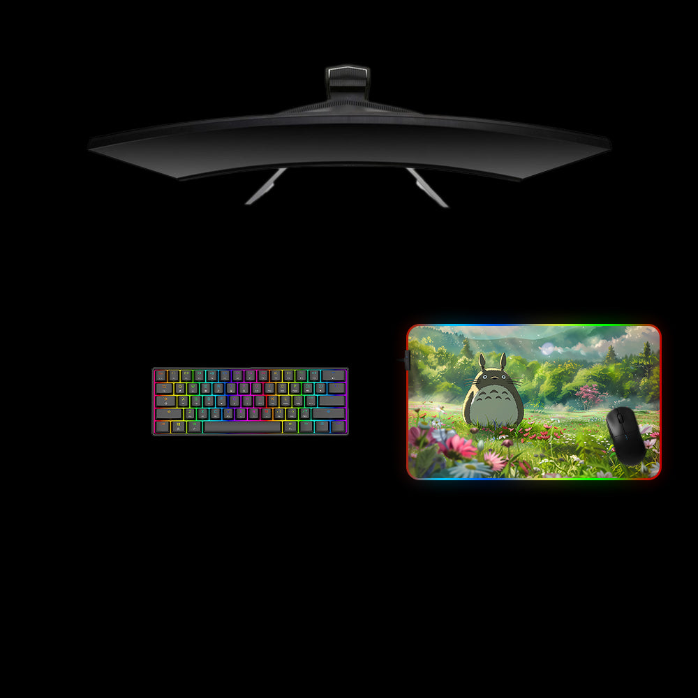 Totoro Meadow Design Medium Size RGB Lit Gaming Mouse Pad