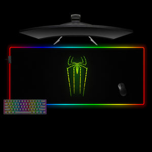 Toxic Spider Design XXL Size RGB Light Gamer Mouse Pad, Computer Desk Mat