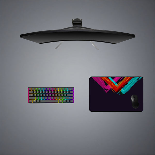 Medium size gamer mousepad with Tri Triangle printed design