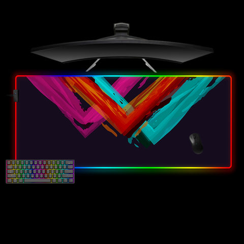 XXL size RGB lit gamer mousepad with Tri Triangle printed design