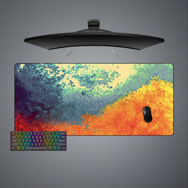 Triangle Pixel Pattern Design XXL Size Gaming Mouse Pad