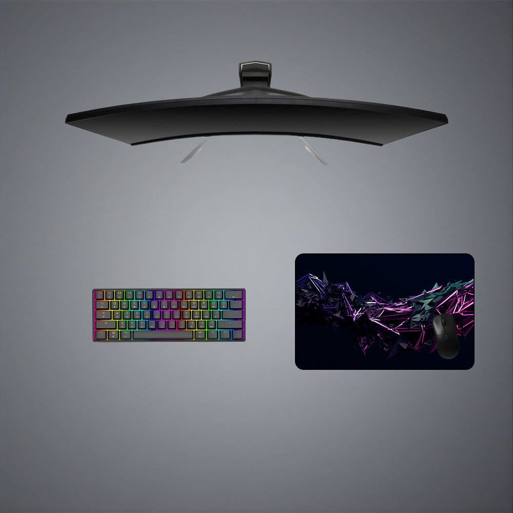 Medium size gamer mouse pad with a triangle geometric design