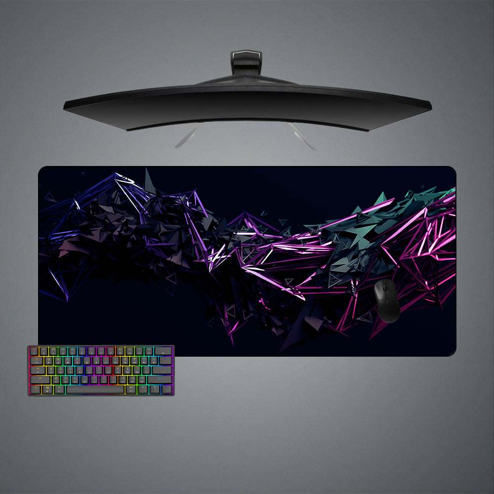 XXL size gamer mouse pad with a triangle geometric design