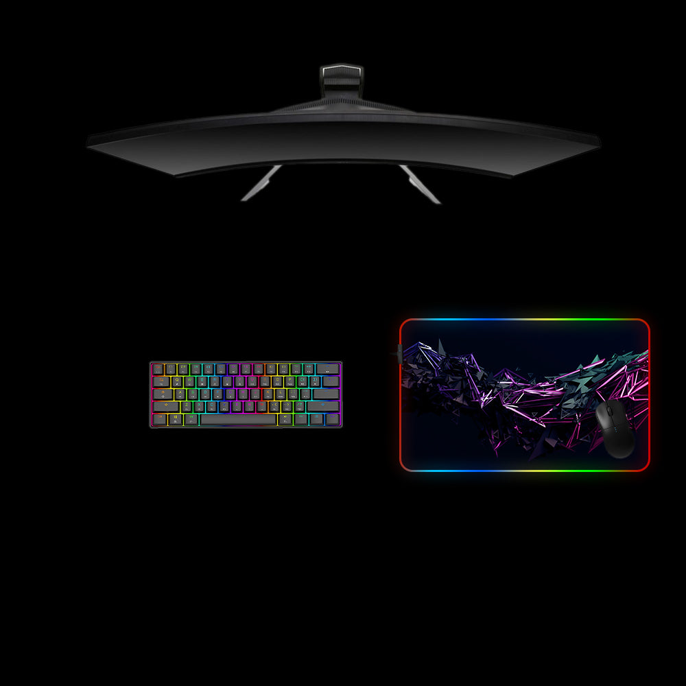 Medium size RGB lit mouse pad with triangle geometric design