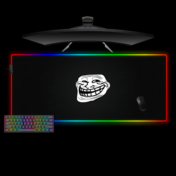 Troll Face Design XL Size RGB Lit Gamer Mouse Pad