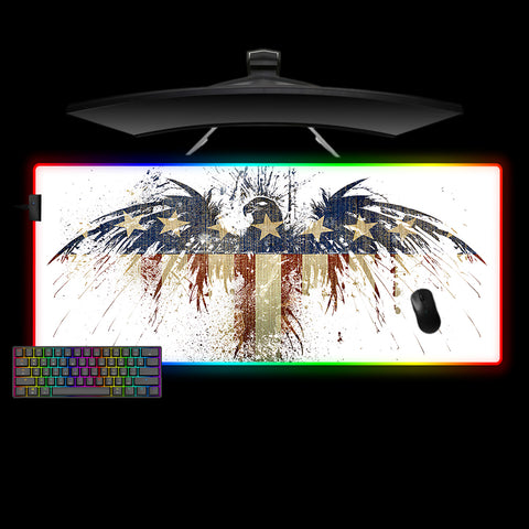 USA Eagle Flag Design XXL Size RGB Lit Gaming Mouse Pad