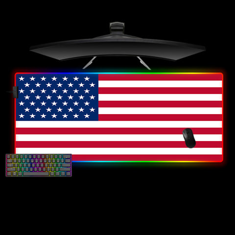 USA Flag Design XXL Size RGB Lit Gaming Mouse Pad
