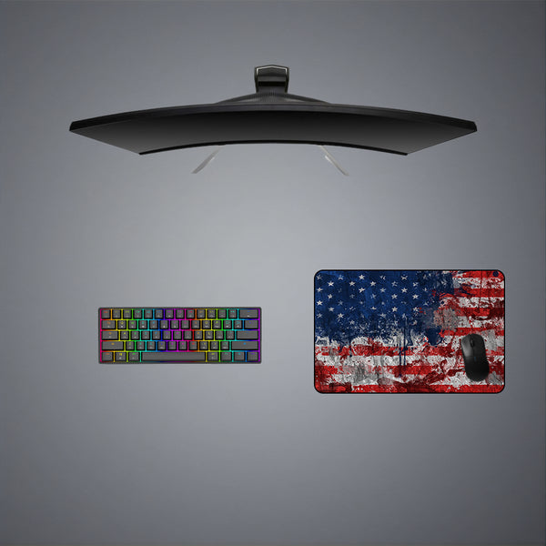 USA Flag Splash Paint Design Medium Size Gaming Mouse Pad