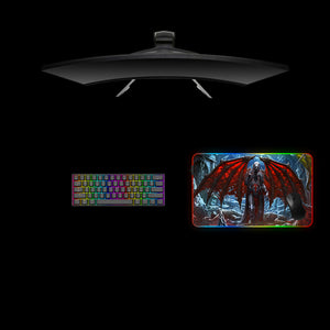 Vampire Lord Design Medium Size RGB Illuminated Gamer Mouse Pad, Computer Desk Mat