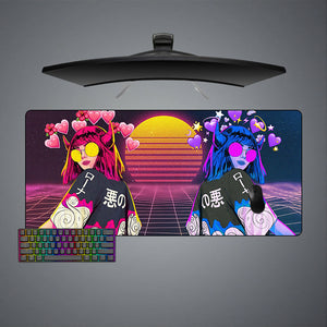 Vaporwave Girls Design XXL Size Gamer Mousepad