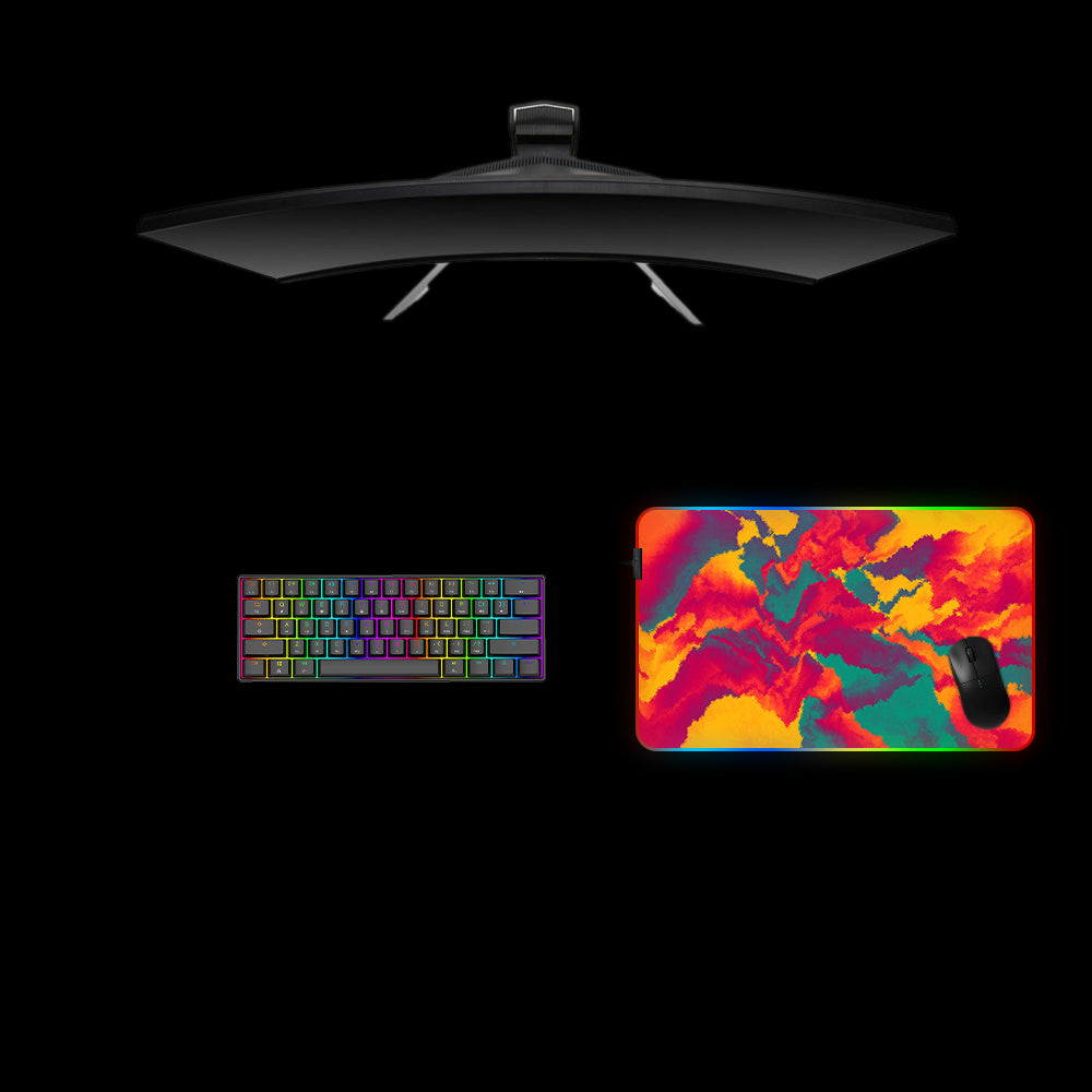 Vibrant Color Texture Design Medium Size LED Light Gamer Mouse Pad
