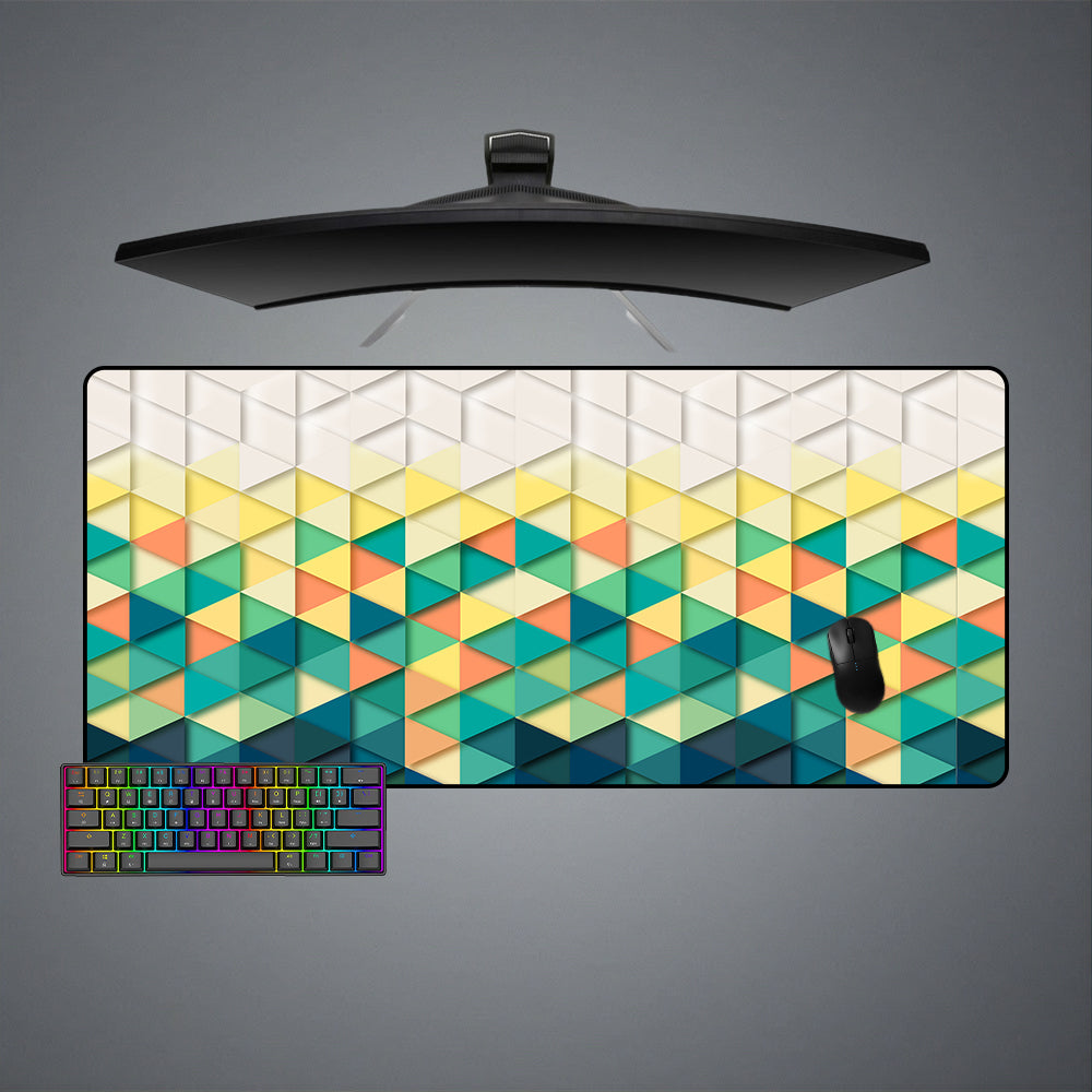 Vibrant Triangles Design XXL Size Gaming Mousepad