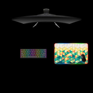 Vibrant Triangles Design M Size RGB Illuminated Gaming Mouse Pad, Computer Desk Mat