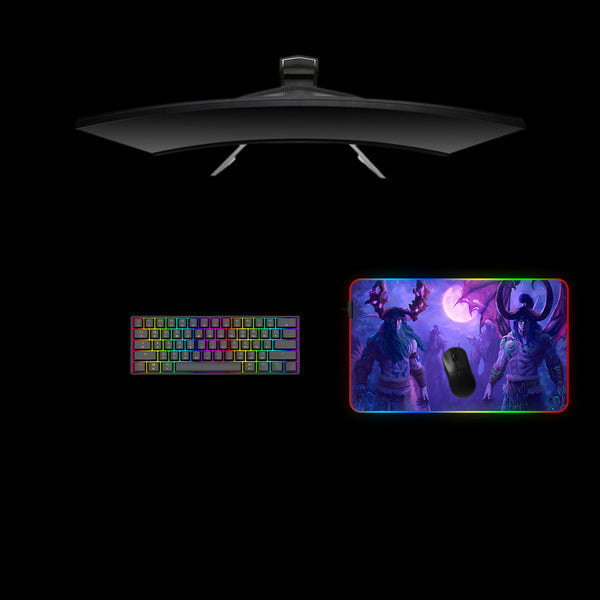 Malfurion & Illidan Design Medium Size RGB Illuminated Gaming Mouse Pad