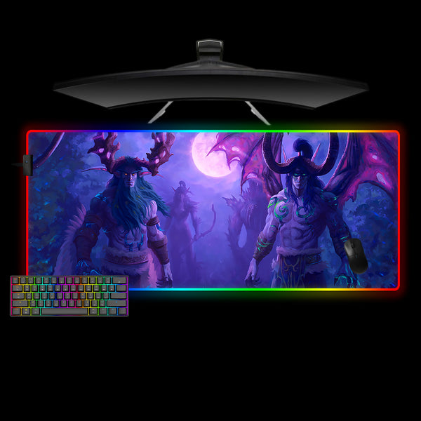 Malfurion & Illidan Design XXL Size RGB Illuminated Gaming Mouse Pad