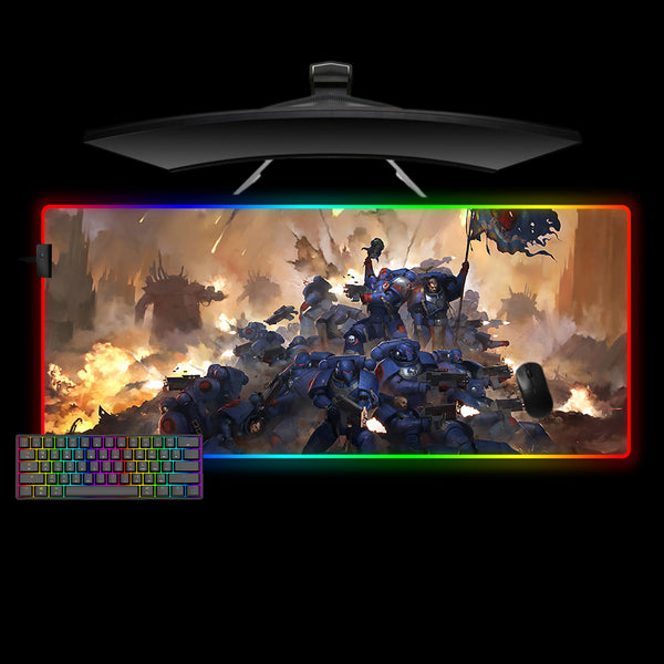 Warhammer 40k Ultramarines Design XXL Size RGB Lit Gaming Mouse Pad