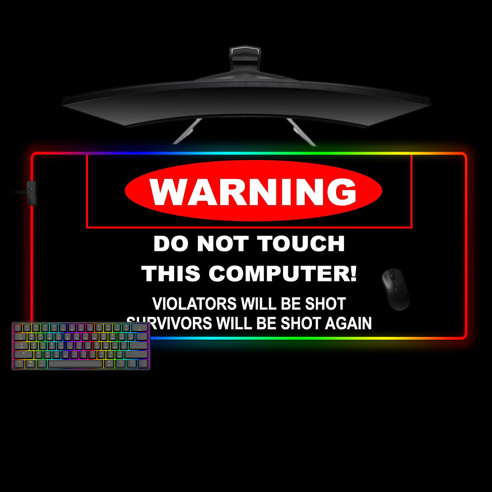 Warning Design XL Size RGB Lit Gaming Mousepad