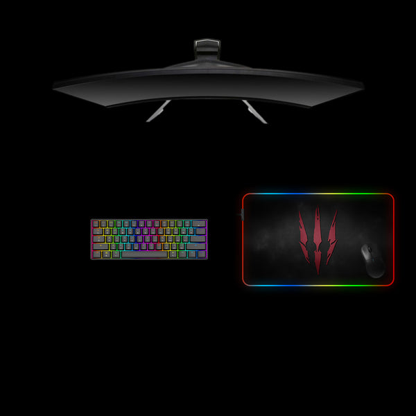 Wild Hunt Design Medium Size RGB Lit Gaming Mouse Pad