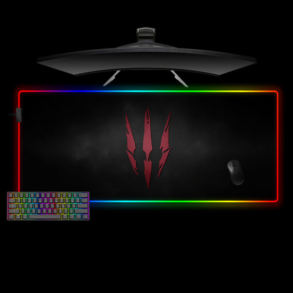 Wild Hunt Design XL Size RGB Lit Gaming Mouse Pad