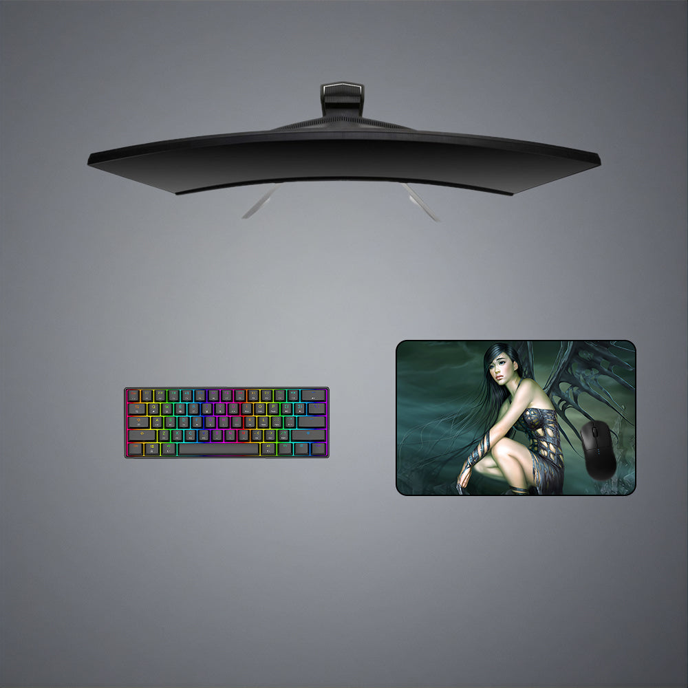 Winged Girl Design Medium Size Gamer Mouse Pad, Computer Desk Mat