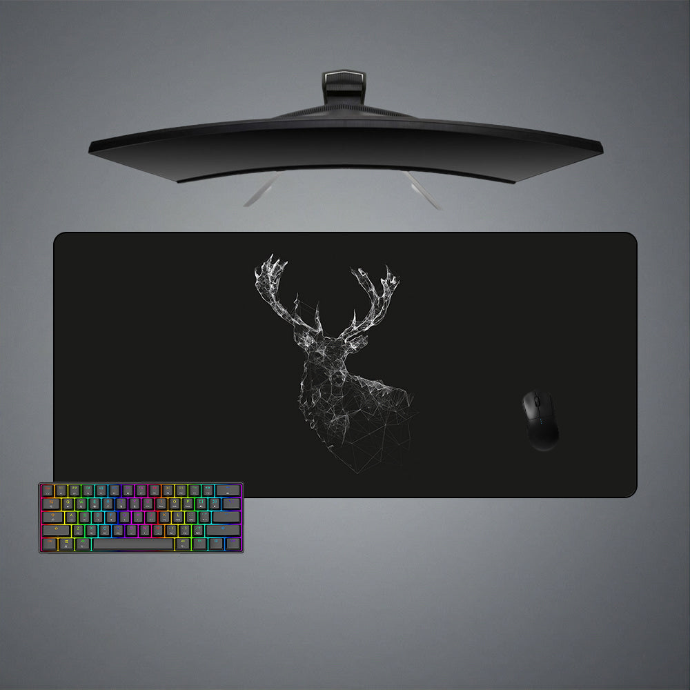 Wireframe Deer Design Large Size Gamer Mouse Pad