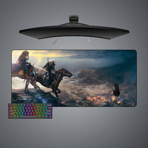 Witcher Fires Design XL Size Gaming Mouse Pad, Computer Desk Mat